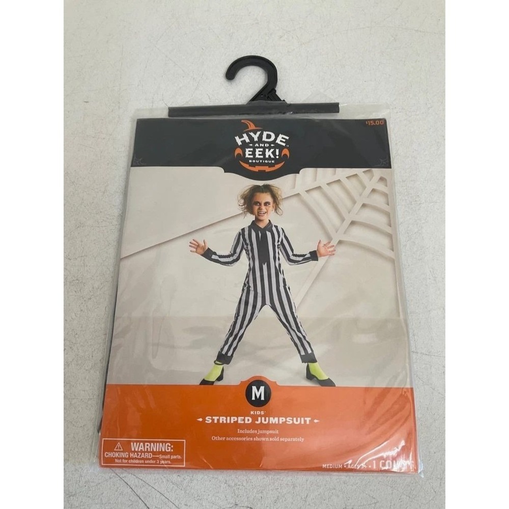 Kids Medium M Hyde and Eek Boutique Striped Jumpsuit Halloween Costume